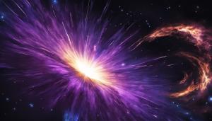 Exploding star, purple and blue, space, perfect detail, high definition, black hole