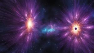 Exploding star, purple and blue, space, perfect detail, high definition, black hole