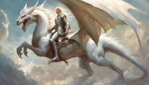 White knight riding dragon