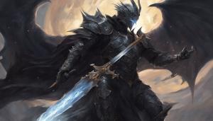 Black knight, dual wielding, dragon, badass