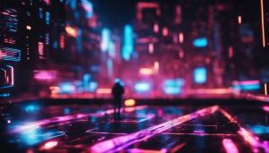 neon city in outer space 