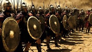 The movie 300 (Spartan soldiers)  