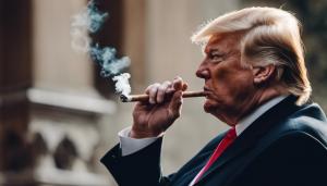 Donald Trump smoking a blunt