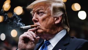 Donald Trump smoking a blunt