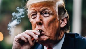 Donald Trump smoking a blunt