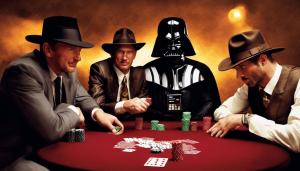 Poker game with Indiana Jones, Darth Vader, Dale Earnhardt, and Kobe Bryant