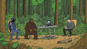 Tom Delonge, aliens, and Bigfoot chillin' in the woods