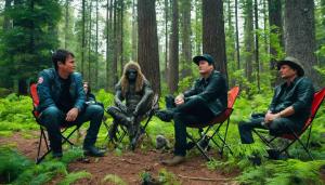 Tom Delonge, aliens, and Bigfoot chillin' in the woods