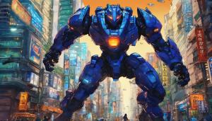 Massive gipsy danger from Pacific rim running through a city 