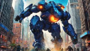 Massive gipsy danger from Pacific rim running through a city 