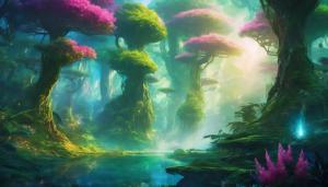 Lush exotic alien avatar forest