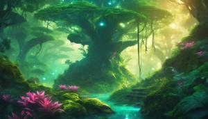 Lush exotic alien avatar forest