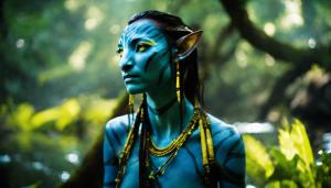 Avatar na'vi by a river in the forest