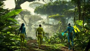 Avatar Na'vi walking together in a forest