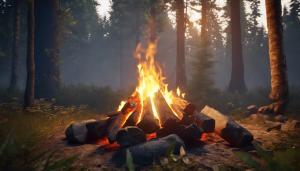 Campfire in the forest