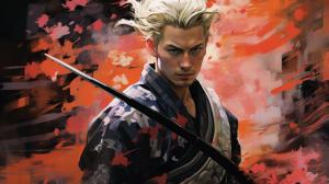 Samurai with blonde hair