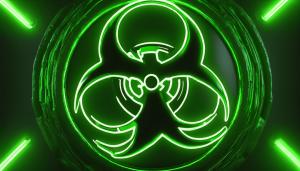 Neon Green Biohazard symbol