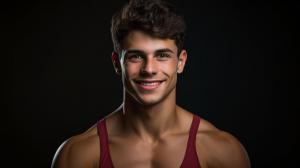 Athletic young guy smiling 