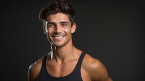 Athletic young guy smiling 