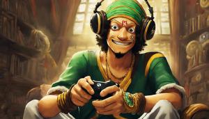 Usopp from one piece playing Xbox