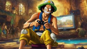 Usopp from one piece playing Xbox