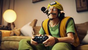 Usopp playing Xbox