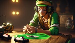 Usopp playing Xbox