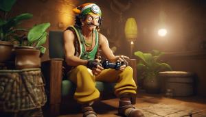 Usopp playing Xbox