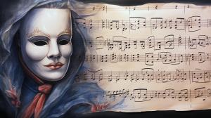 Phantom of the Opera, symphonic music sheet, colored pencil