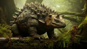 Ankylosaurus en una selva prehistorica
