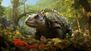 Ankylosaurus en una selva prehistorica
