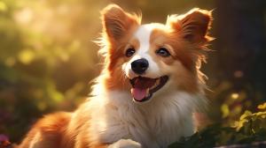 a cute dog  smiling 
