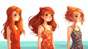 girls red hair bathing suits