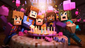 Minecraft skins having a party
