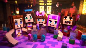 Minecraft skins having a party
