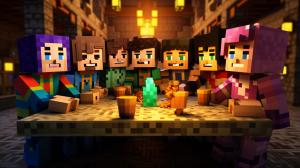 Minecraft skins having a party
