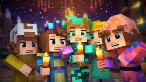 Minecraft skins having a party
