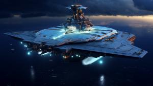 Space ship that is a navy carrier
