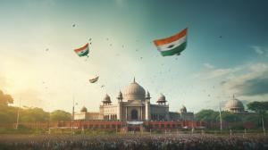 Indian Republic day wishes with Indian flag hoisting 