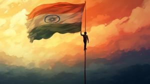 Indian Republic day wishes with Indian flag hoisting 