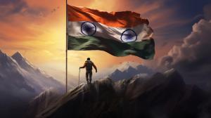 Indian Republic day wishes with Indian flag hoisting 