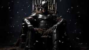 dark knight sitting on  the throne


