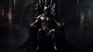 dark knight sitting on  the throne


