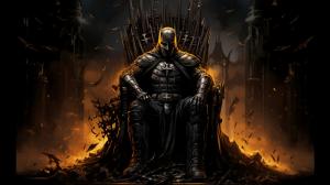 dark knight sitting on  the throne


