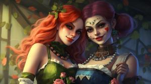 Harley quinn and poison ivy
