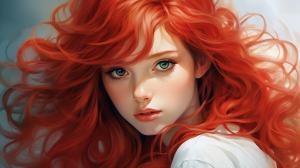 red hair anime girl
