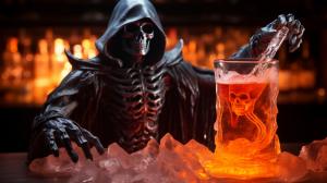 Grim reaper made of ice and fire bar tab
