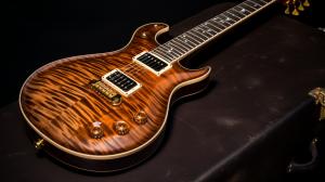 PRS private stock custom electric guitar, flamed maple top, very beautiful, highly detailed