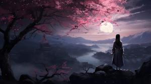 Sakura in the moonlight