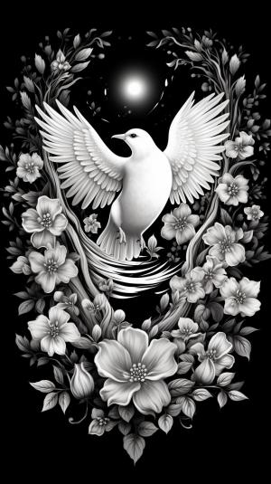 Black and white peace symbol
